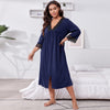 Home Wear Chemise de nuit en dentelle à manches trois-quarts de grande taille pour femme