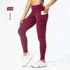 Pantalon de Yoga de sport d&#39;entraînement taille haute avec poche coupe ajustée pour femmes