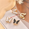 Boutons de manchette de chemise en strass papillon tridimensionnel pour femme