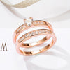 Bague en or rose avec diamants