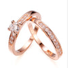 Bague en or rose avec diamants