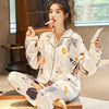 Pyjamas femmes printemps et automne nouveau à manches longues Sexy été glace soie dames Service à domicile soie deux pièces costume