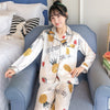 Pyjamas femmes printemps et automne nouveau à manches longues Sexy été glace soie dames Service à domicile soie deux pièces costume