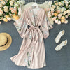 Robe en Satin Style pyjama pour femmes, blogueur de mode européenne et américaine, impression de mode, manteau de protection solaire pour longues vacances