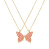 Collier papillon goutte à goutte d&#39;huile pour femmes, 2 pièces, chaîne de clavicule créative, pendentif, cadeau d&#39;anniversaire pour la saint-valentin