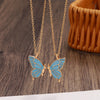 Collier papillon goutte à goutte d&#39;huile pour femmes, 2 pièces, chaîne de clavicule créative, pendentif, cadeau d&#39;anniversaire pour la saint-valentin