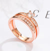 Bague en or rose avec diamants