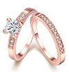 Bague en or rose avec diamants