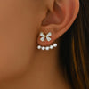 Boucles d&#39;oreilles simples pour femmes, nœud en Zircon incrusté