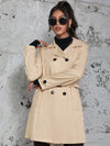 Trench mi-long pour femme, manteau de style britannique