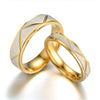 Bague de couple en acier titane Bague en acier inoxydable en or 24 carats