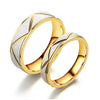 Bague de couple en acier titane Bague en acier inoxydable en or 24 carats