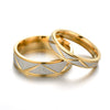 Bague de couple en acier titane Bague en acier inoxydable en or 24 carats