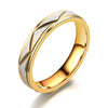 Bague de couple en acier titane Bague en acier inoxydable en or 24 carats