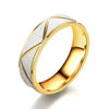 Bague de couple en acier titane Bague en acier inoxydable en or 24 carats