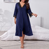 Home Wear Chemise de nuit en dentelle à manches trois-quarts de grande taille pour femme