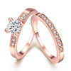 Bague en or rose avec diamants