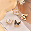 Boutons de manchette de chemise en strass papillon tridimensionnel pour femme