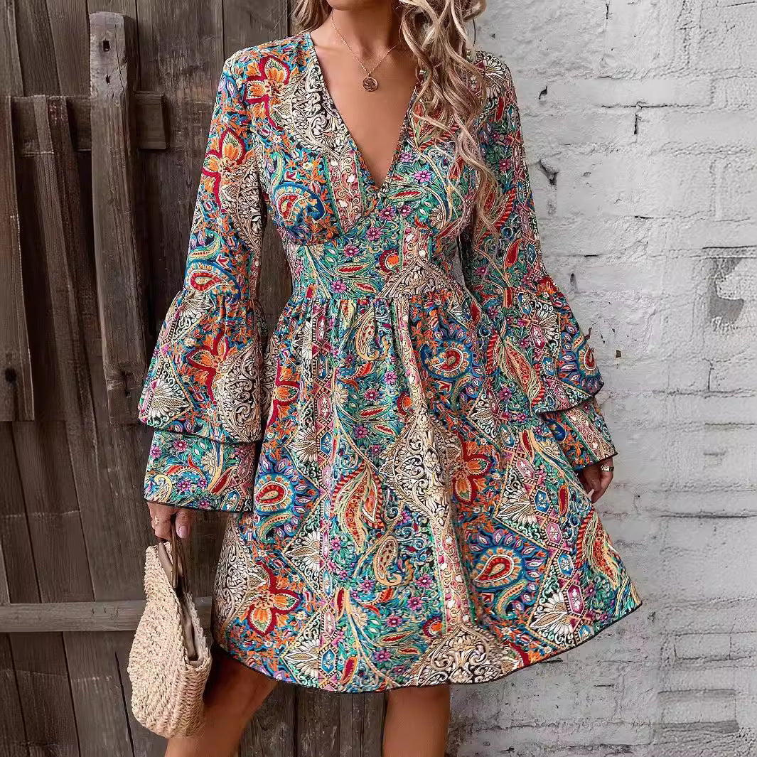 Robe élégante à imprimé floral pour femmes