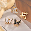 Boutons de manchette de chemise en strass papillon tridimensionnel pour femme