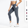 Pantalon de Yoga de sport d&#39;entraînement taille haute avec poche coupe ajustée pour femmes