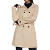 Trench mi-long pour femme, manteau de style britannique