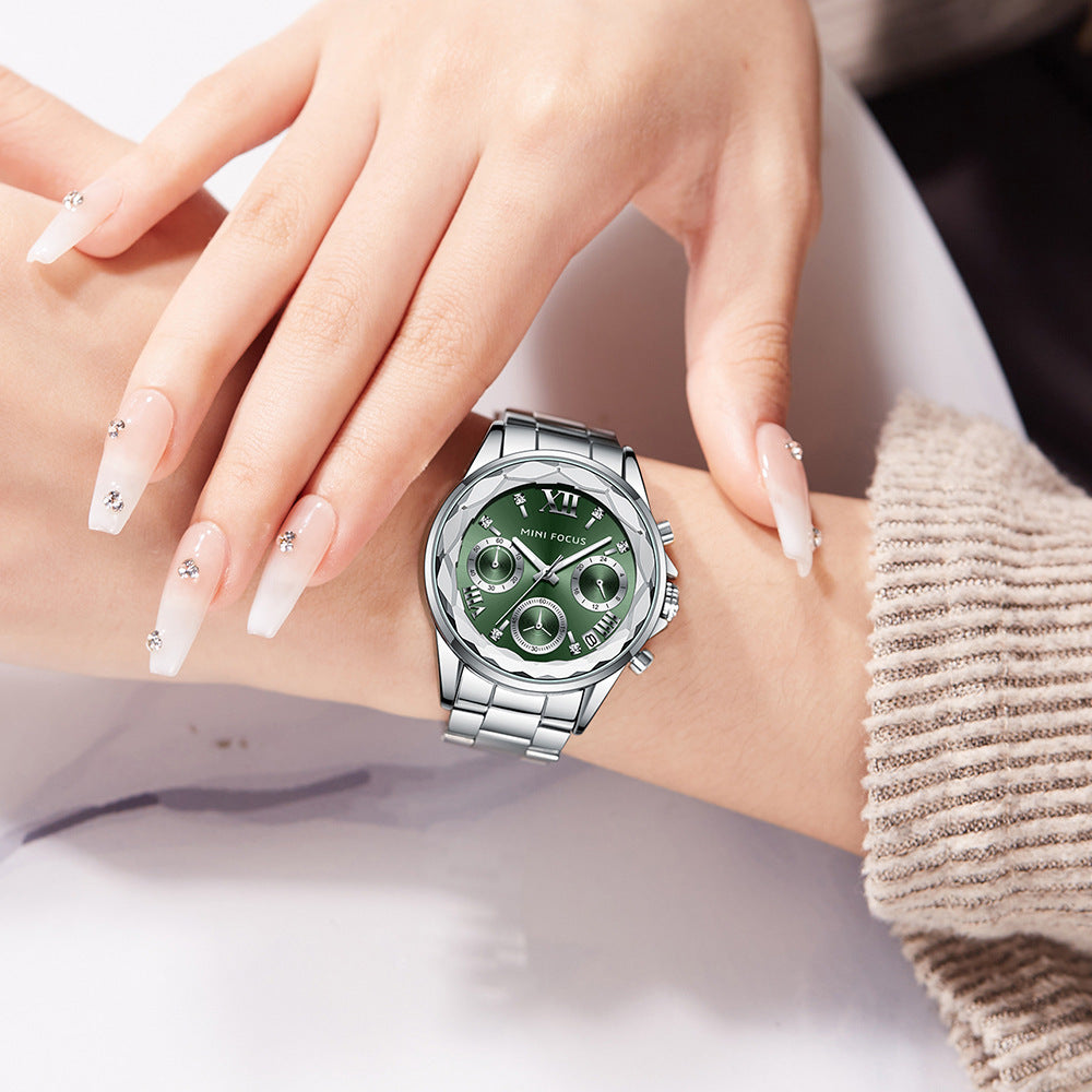 Montre pour femme d'affaires décontractée, pétales multifonctionnels